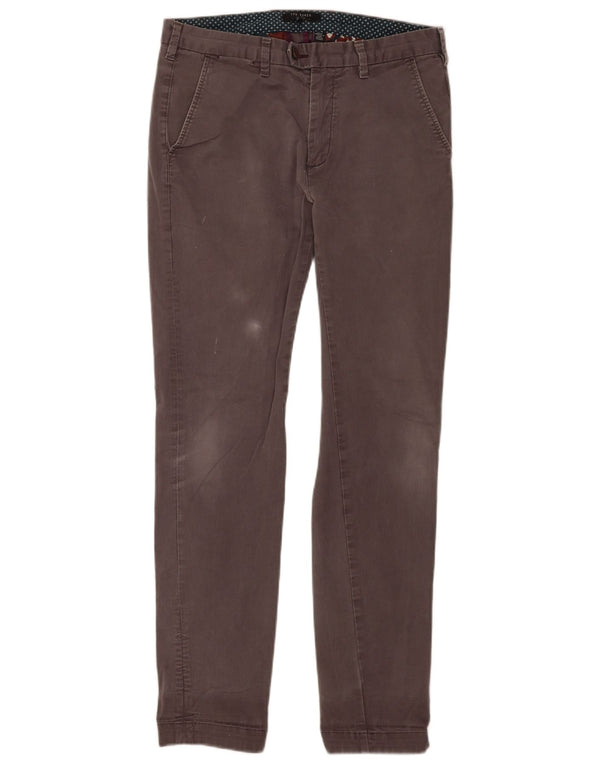 Ted Baker Mens Slim Chino Trousers W30 L30 Grey Cotton