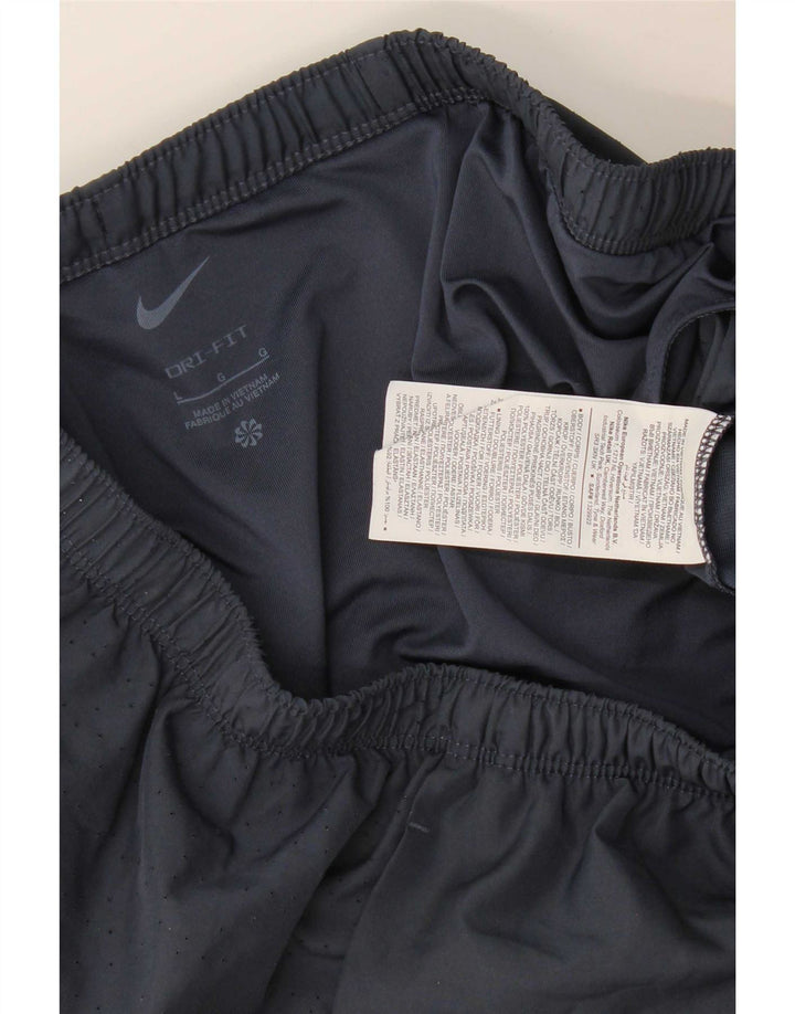 Nike Mens Dri Fit Graphic Sport Shorts Large Navy Blue Polyester