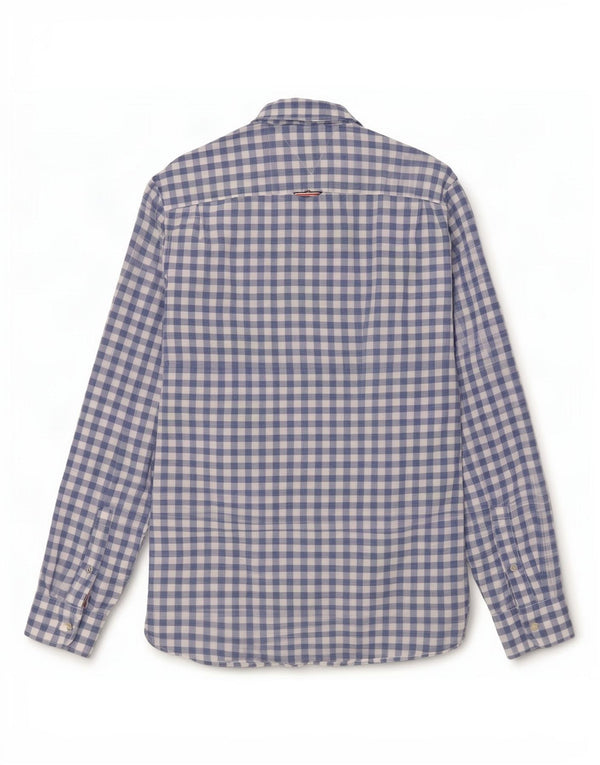 Tommy Hilfiger Mens Shirt Small Blue Gingham Cotton