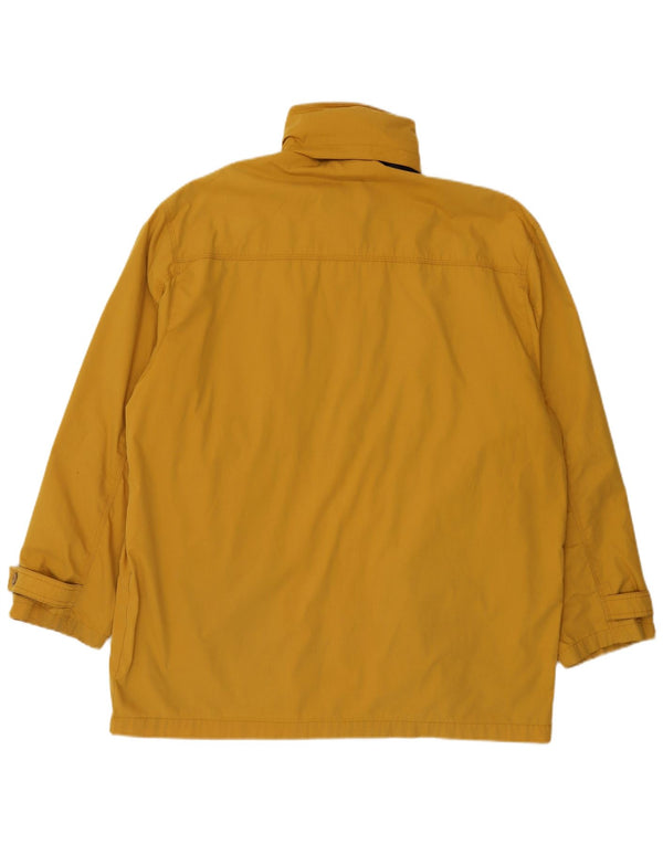 Green Leaves Mens Hooded Utility Jacket UK 42 XL Yellow