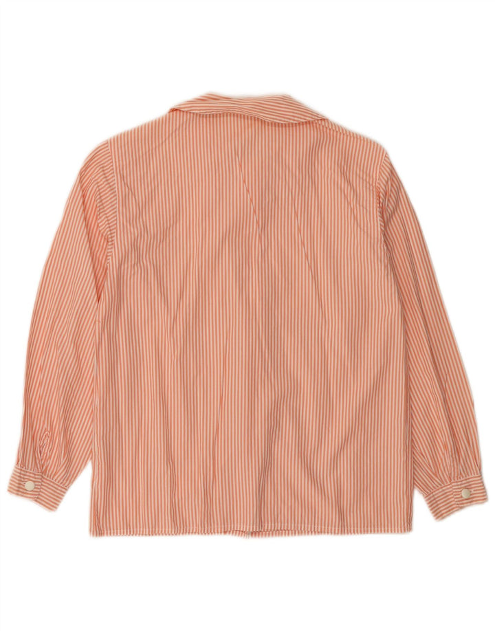 BENETTON Girls Shirt Blouse 11-12 Years Large  Pink Pinstripe Cotton