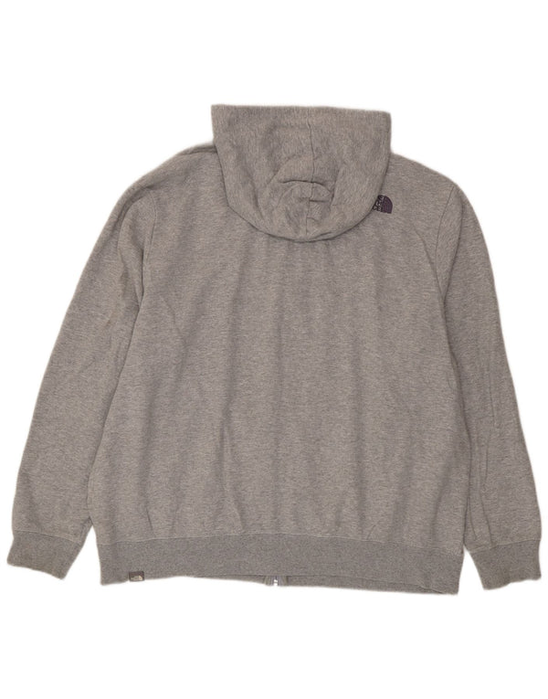 The North Face Mens Zip Hoodie Sweater 2XL Grey Cotton