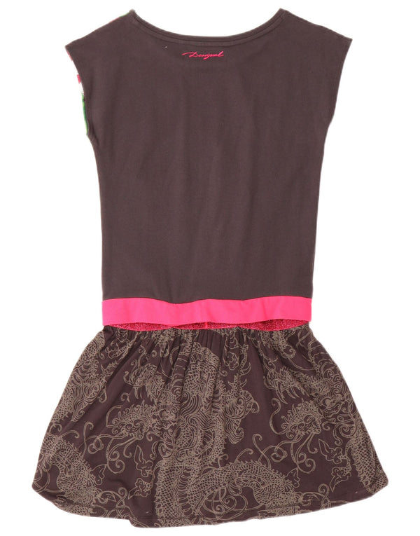 Desigual Girls Drop Waist Dress 11-12 Years Multicoloured Paisley Butterfly