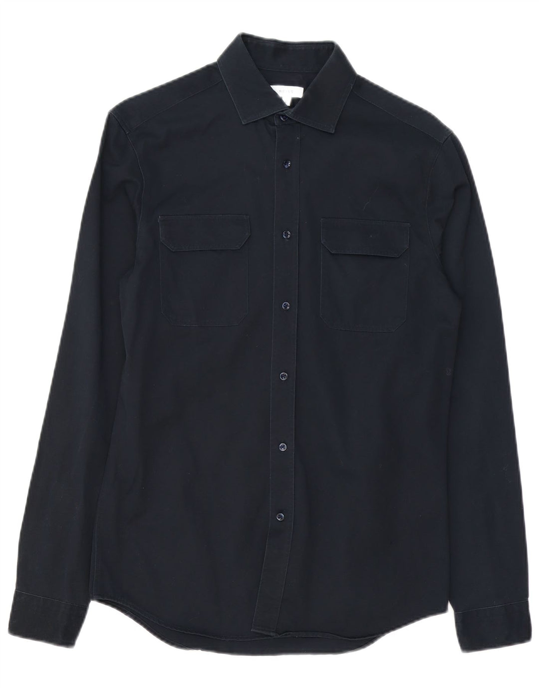 Reiss Mens Shirt Small Navy Blue Cotton