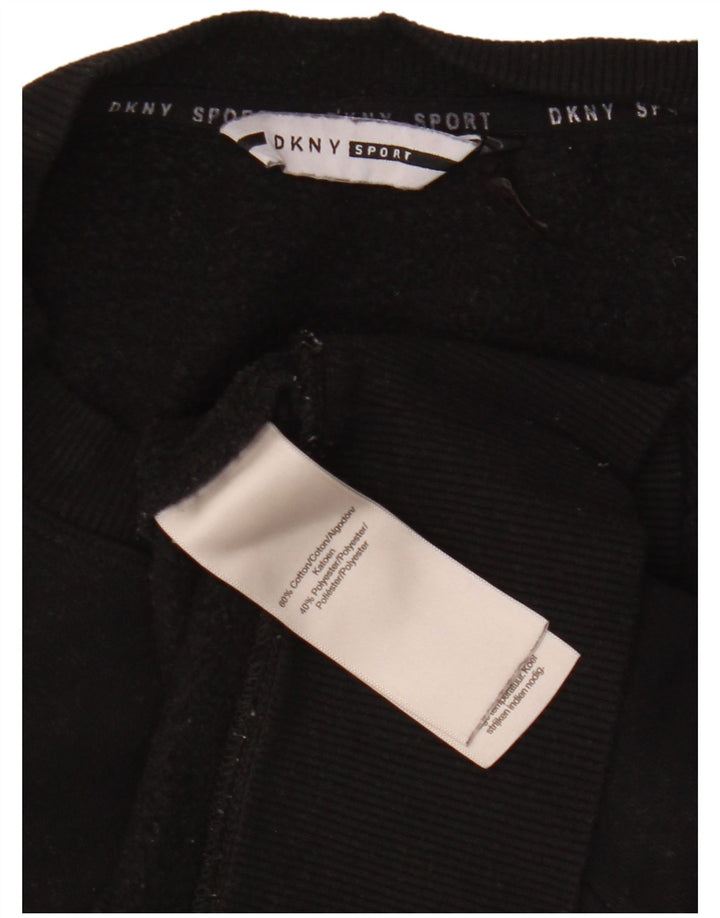 Dkny Womens Graphic Sweatshirt Jumper UK 14 Medium Black Colourblock
