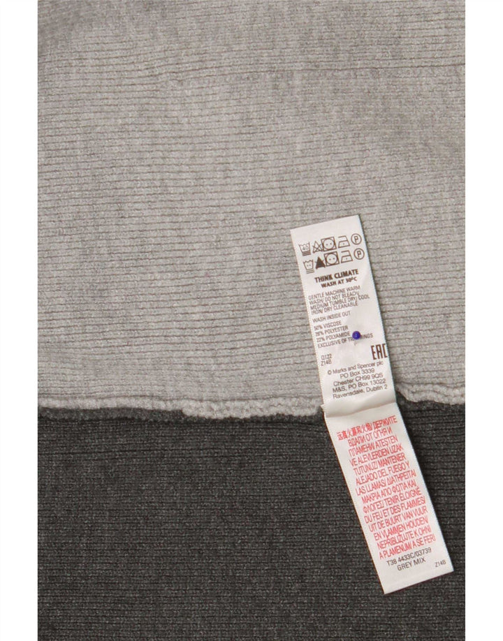 Marks & Spencer Womens Longline Cardigan Sweater UK 10 Small Grey
