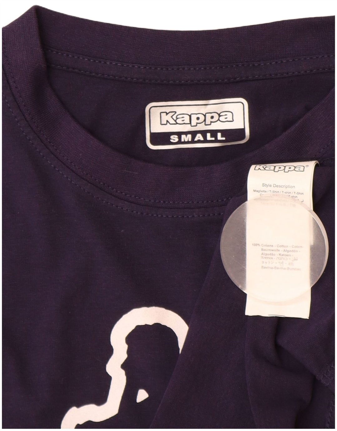 KAPPA Mens Graphic T-Shirt Top Small Navy Blue Cotton