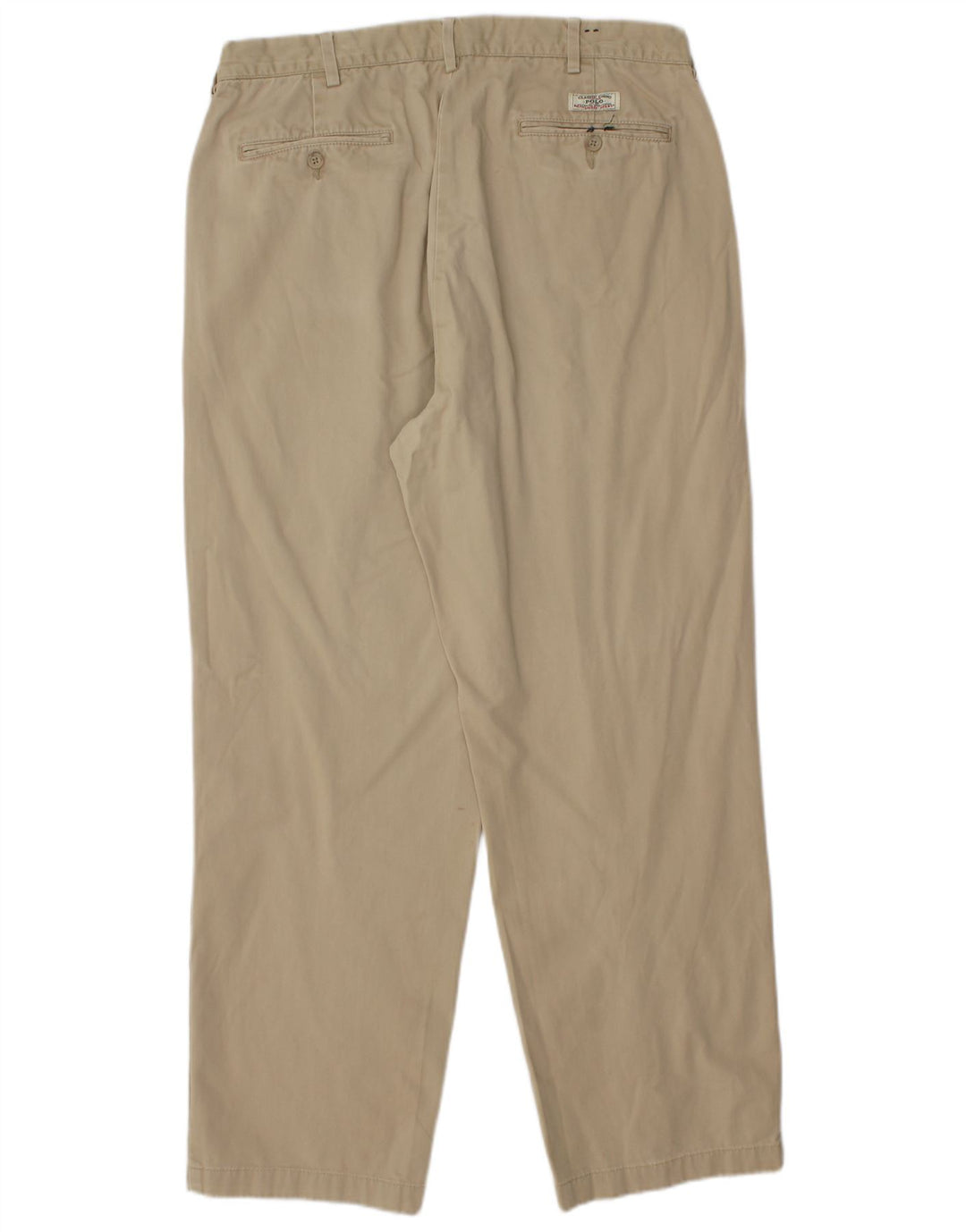 POLO RALPH LAUREN Mens Straight Chino Trousers W35 L30 Beige Cotton