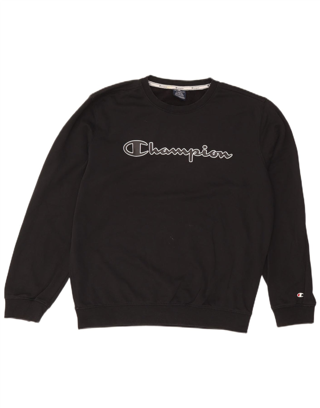 Champion Mens Graphic Sweatshirt Jumper Large Black