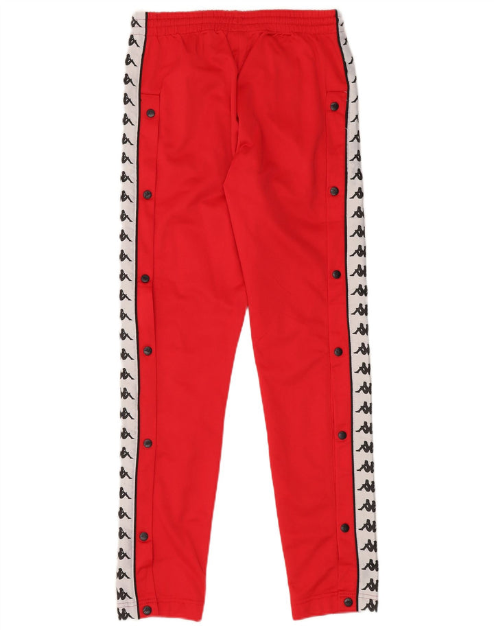Kappa Mens Graphic Tracksuit Trousers Small  Red Colourblock Polyester