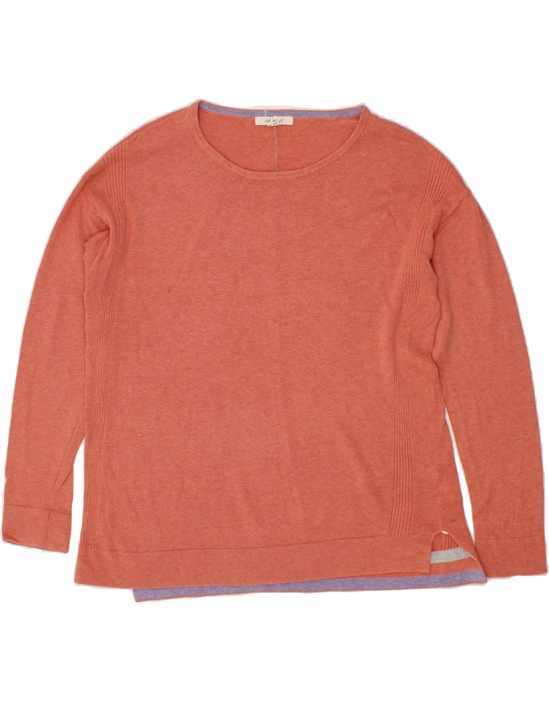 WHITE STUFF Womens Oversized Boat Neck Jumper Sweater UK 10 Small Orange Vintage White Stuff and Second-Hand White Stuff from Messina Hembry 
