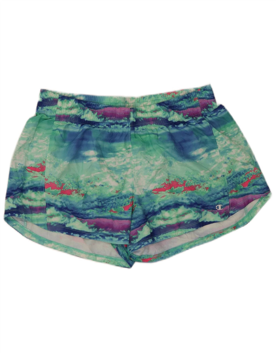 Champion Womens Abstract Pattern Sport Shorts UK 18 XL Green Polyester
