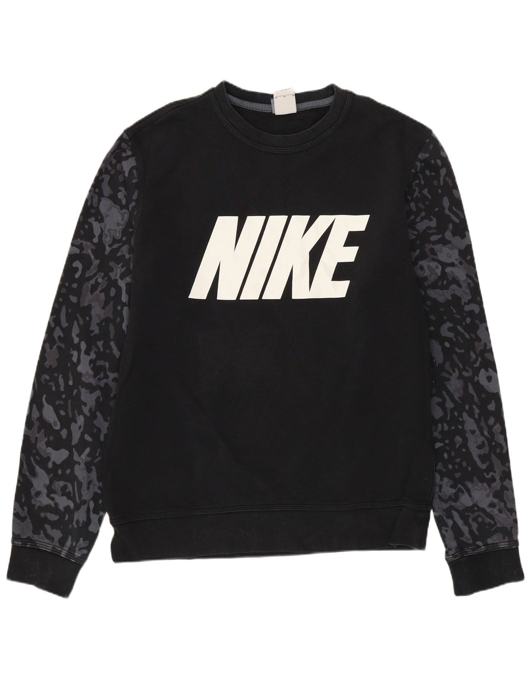 Nike Mens Graphic Sweatshirt Jumper Medium Black Camouflage Cotton