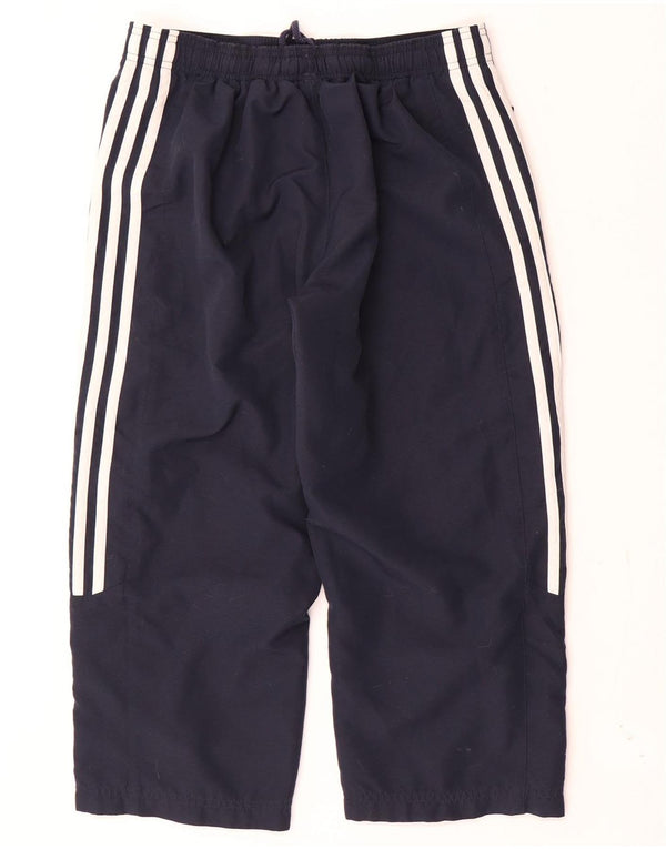 Adidas Womens Capri Tracksuit Trousers UK 10 Small Navy Blue Polyester