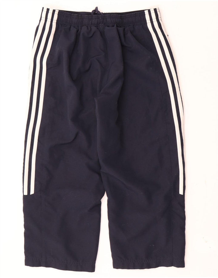 Adidas Womens Capri Tracksuit Trousers UK 10 Small Navy Blue Polyester