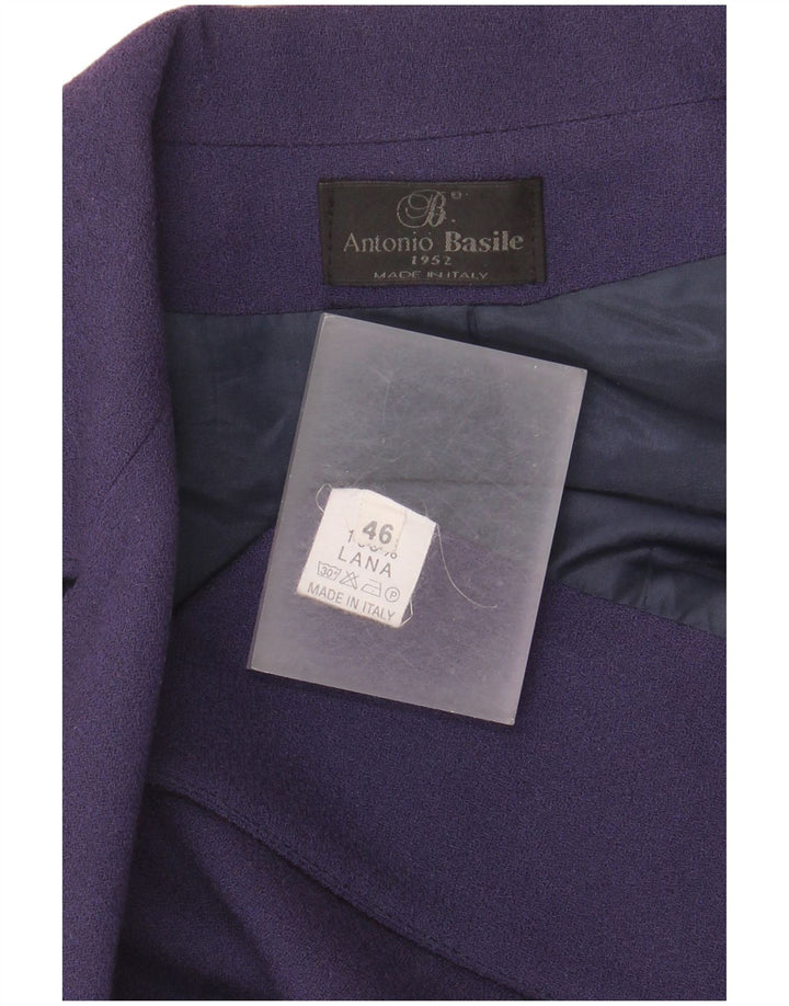 A.Basile Womens 3 Button Blazer Jacket IT 46 Large Purple Wool