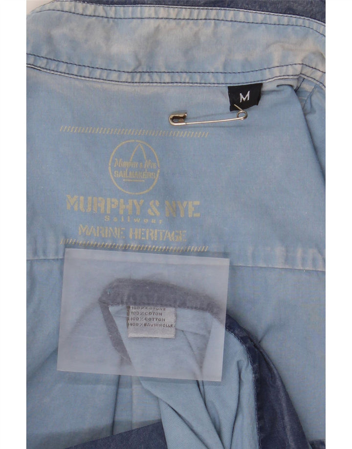 Murphy & Nye Mens Shirt Medium Blue Cotton