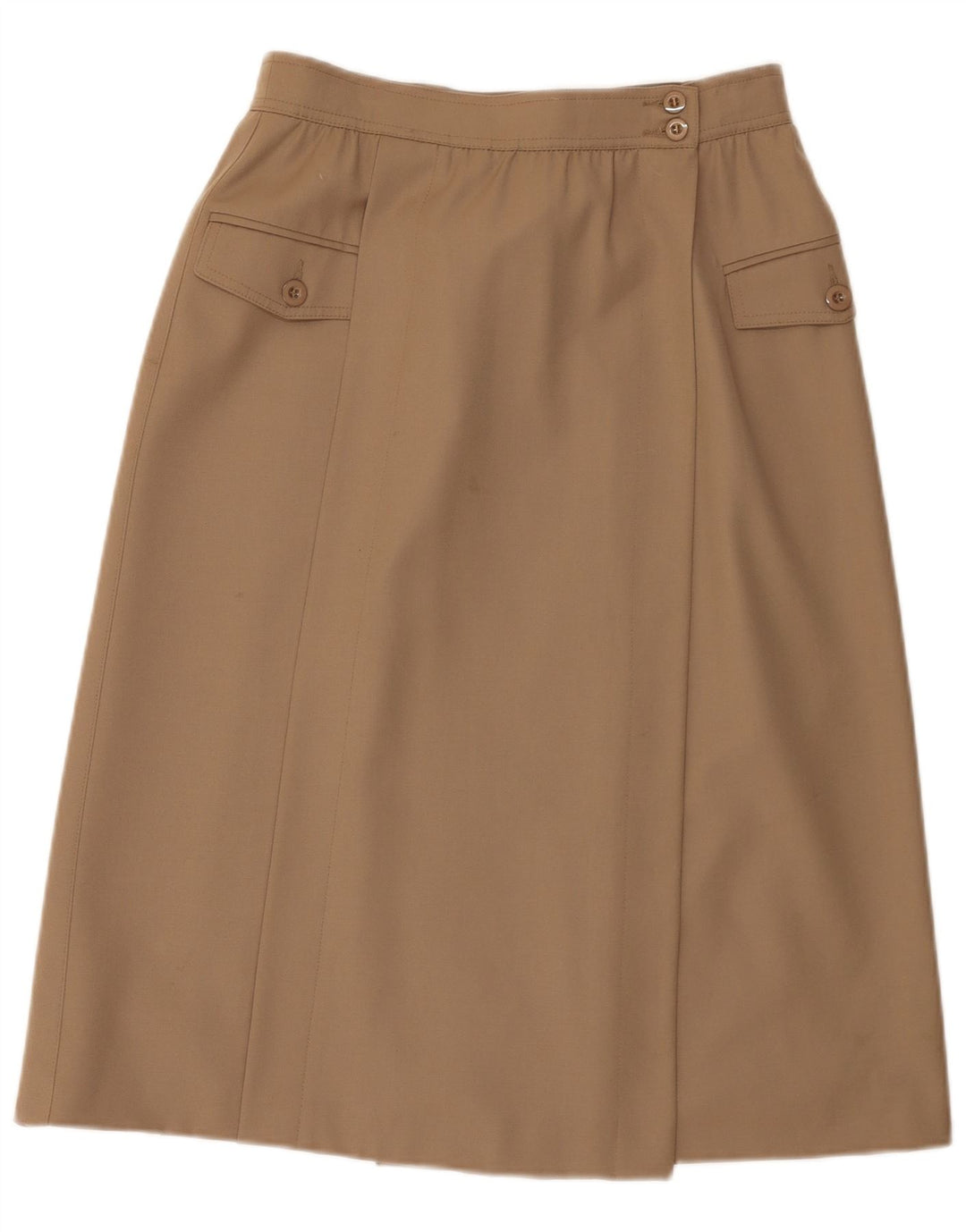 Escada Womens Midi Wrap Skirt EU 38 Medium W28 Brown New Wool