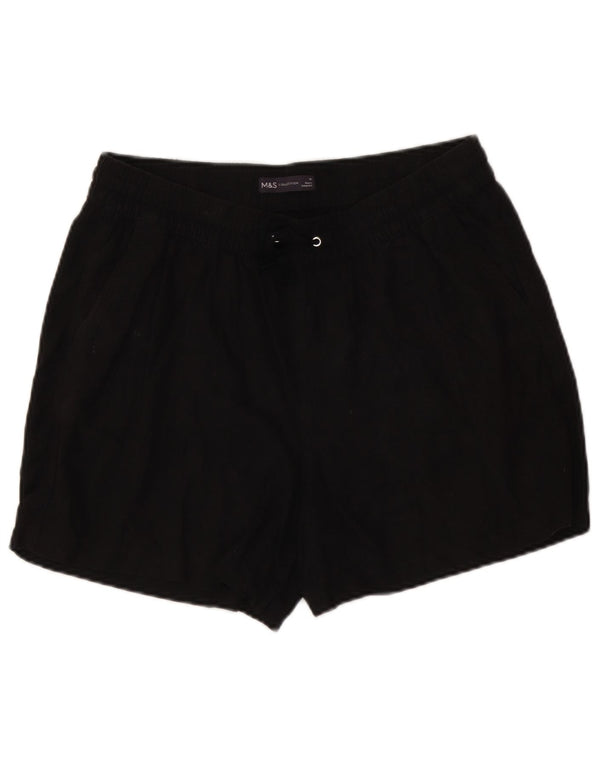 Marks & Spencer Womens Chino Shorts UK 14 Large W34  Black Linen