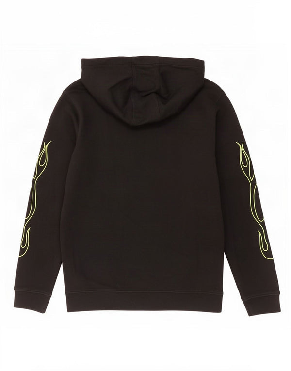 Vans Boys Graphic Hoodie Jumper 12-13 Years Large Black Cotton