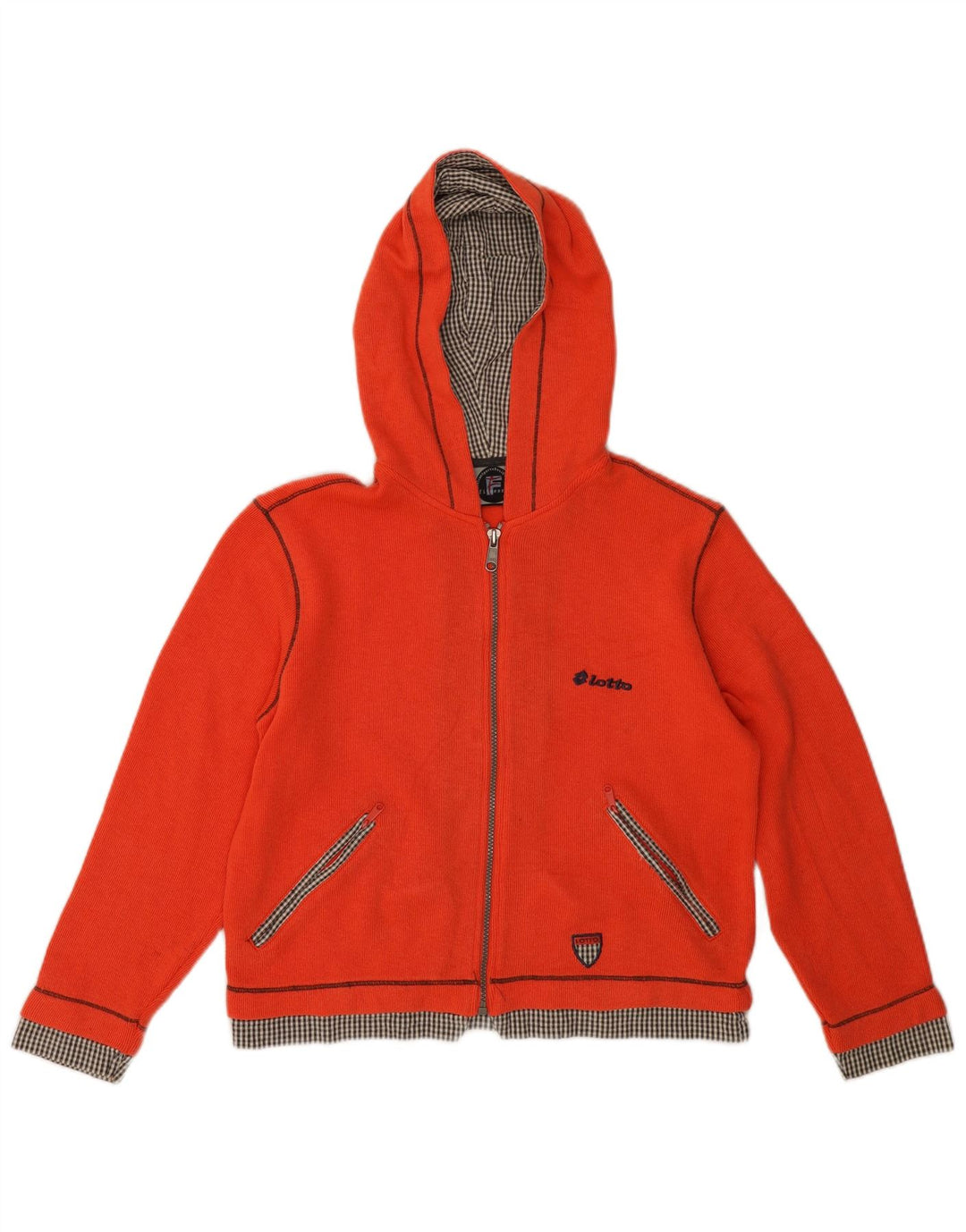 LOTTO Womens Oversized Crop Zip Hoodie Sweater UK 10 Small Red Polyester