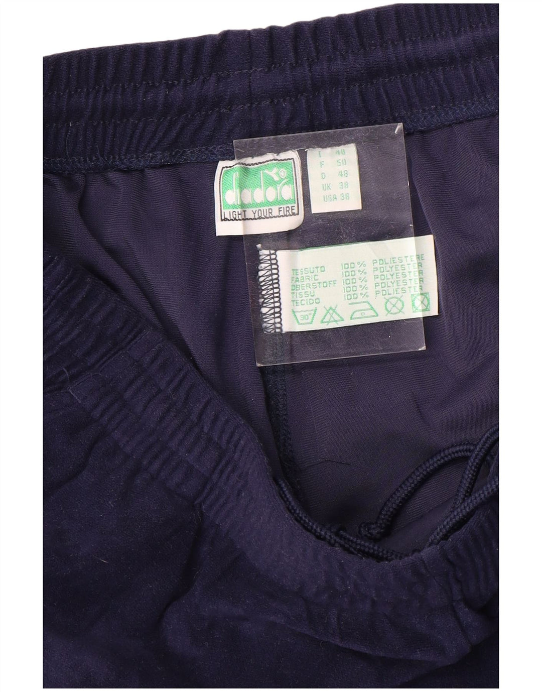 DIADORA Mens Velour Tracksuit Trousers XL  Navy Blue Polyester