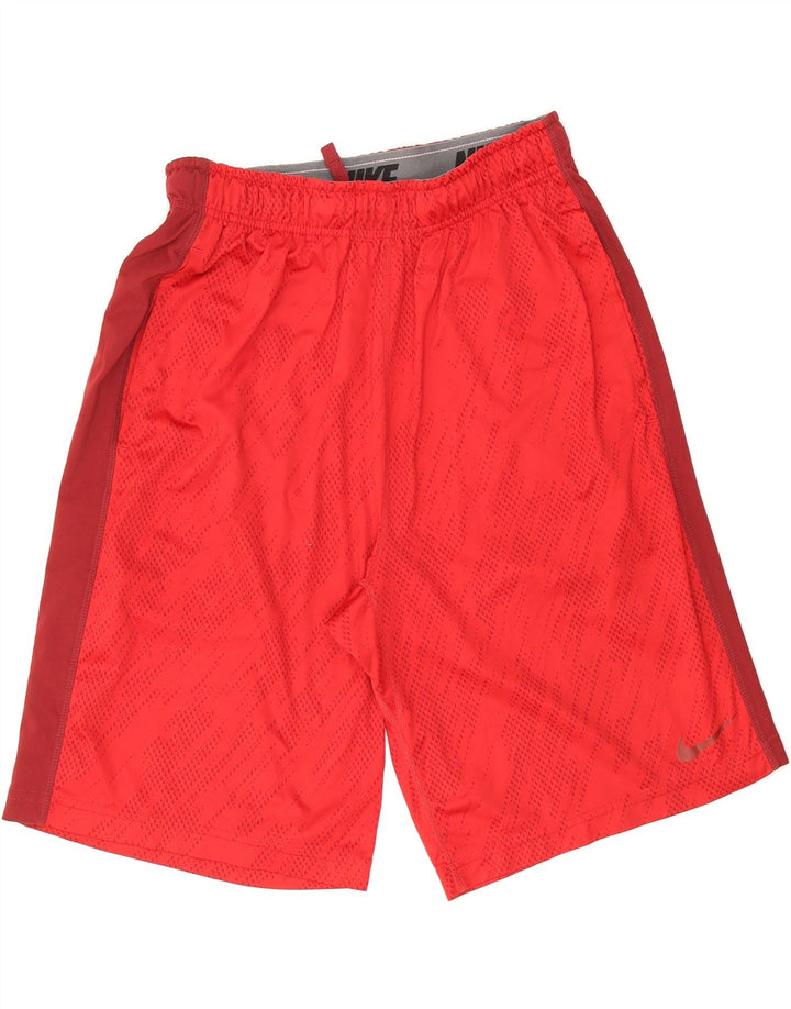 NIKE Mens Dri Fit Sport Shorts Small Red Colourblock Polyester Vintage Nike and Second-Hand Nike from Messina Hembry 