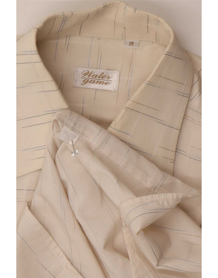 Vintage Mens Shirt Medium White Pinstripe Cotton
