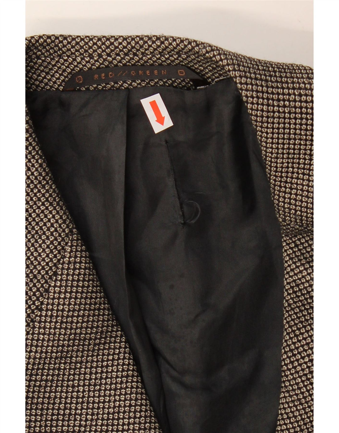 REDGREEN Mens 3 Button Blazer Jacket EU 50 Large Grey Spotted Wool