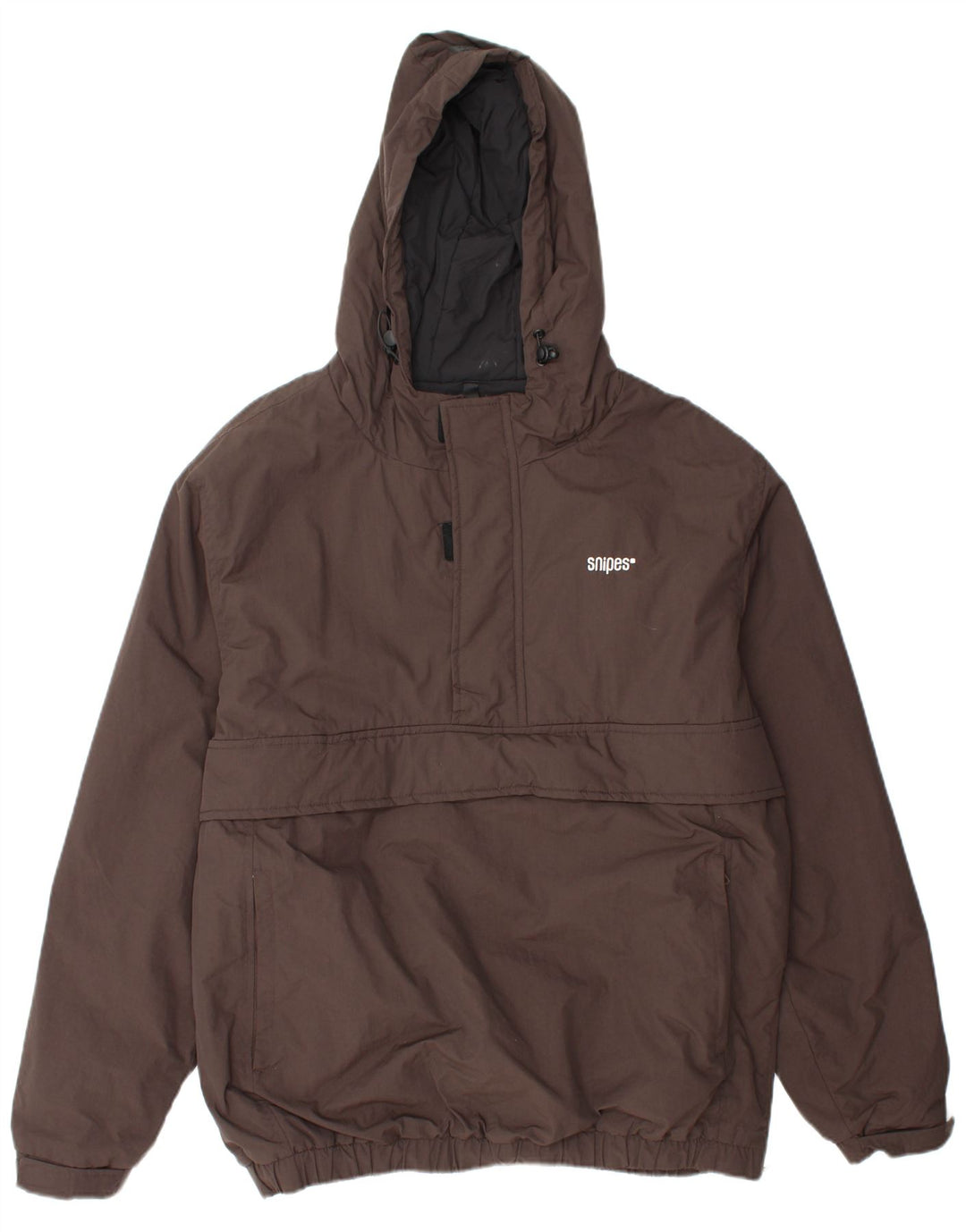 SNIPES Mens Hooded Anorak Jacket UK 42 XL Brown Polyamide