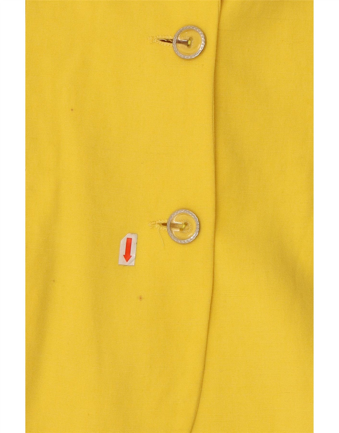 VINTAGE Womens Short Sleeve 2 Button Blazer Jacket UK 12 Medium Yellow