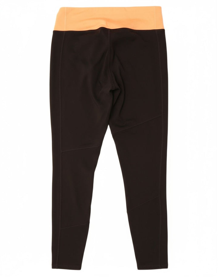 PUMA Womens Leggings UK 12 Medium  Black Colourblock Polyester