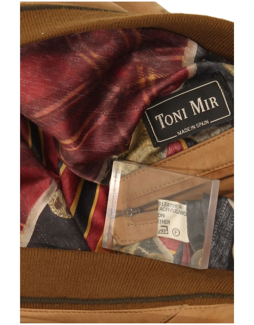 Toni Mir Mens Suede Bomber Jacket UK 42 XL Brown Leather