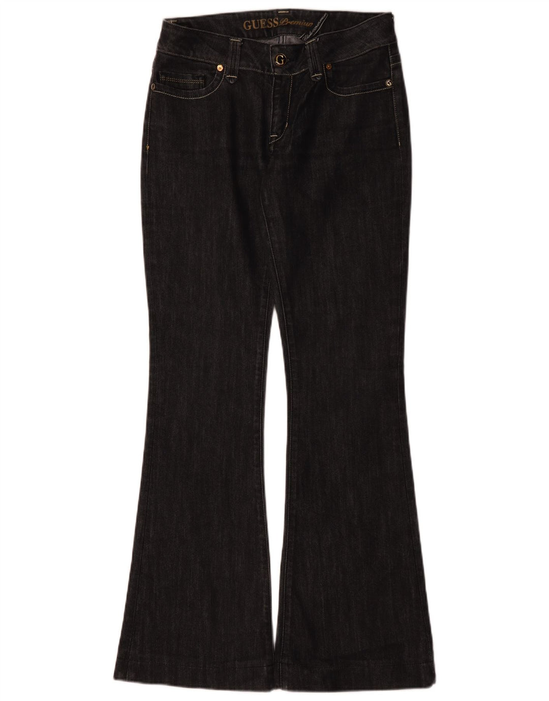 Guess Womens Flared Jeans W29 L32 Black Cotton