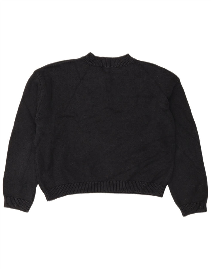 Marks & Spencer Womens Crop V-Neck Jumper Sweater UK 14 Medium Black