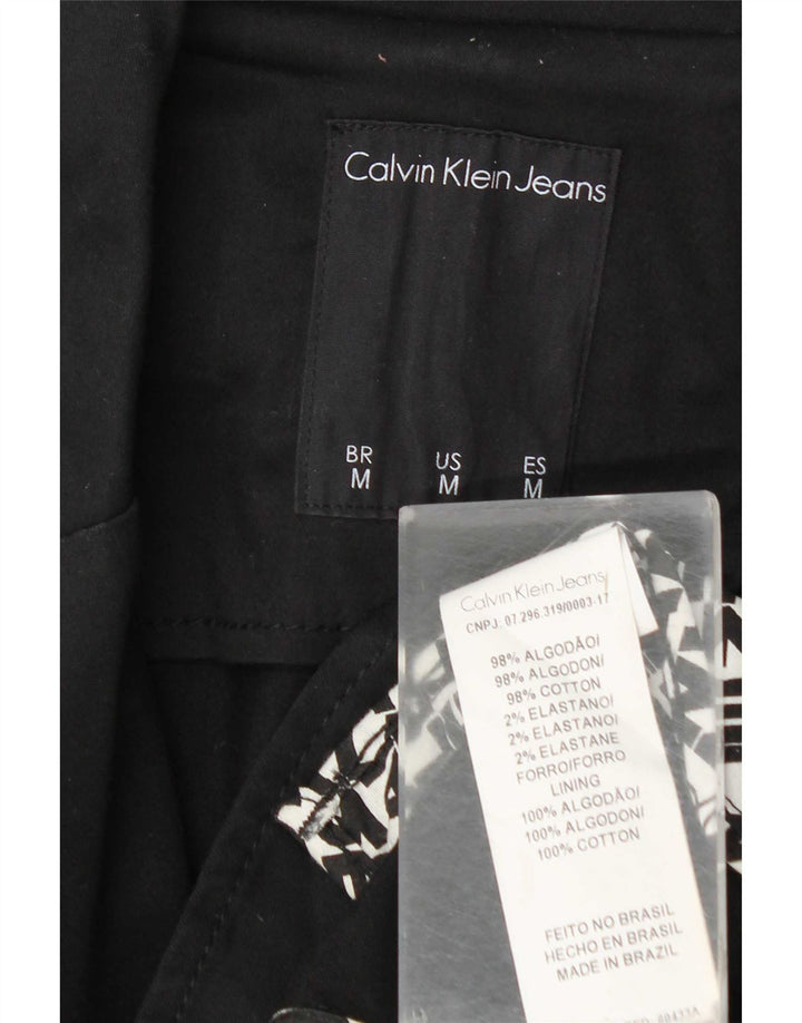 Calvin Klein Jeans Mens 2 Button Blazer Jacket UK 38 Medium Black Cotton