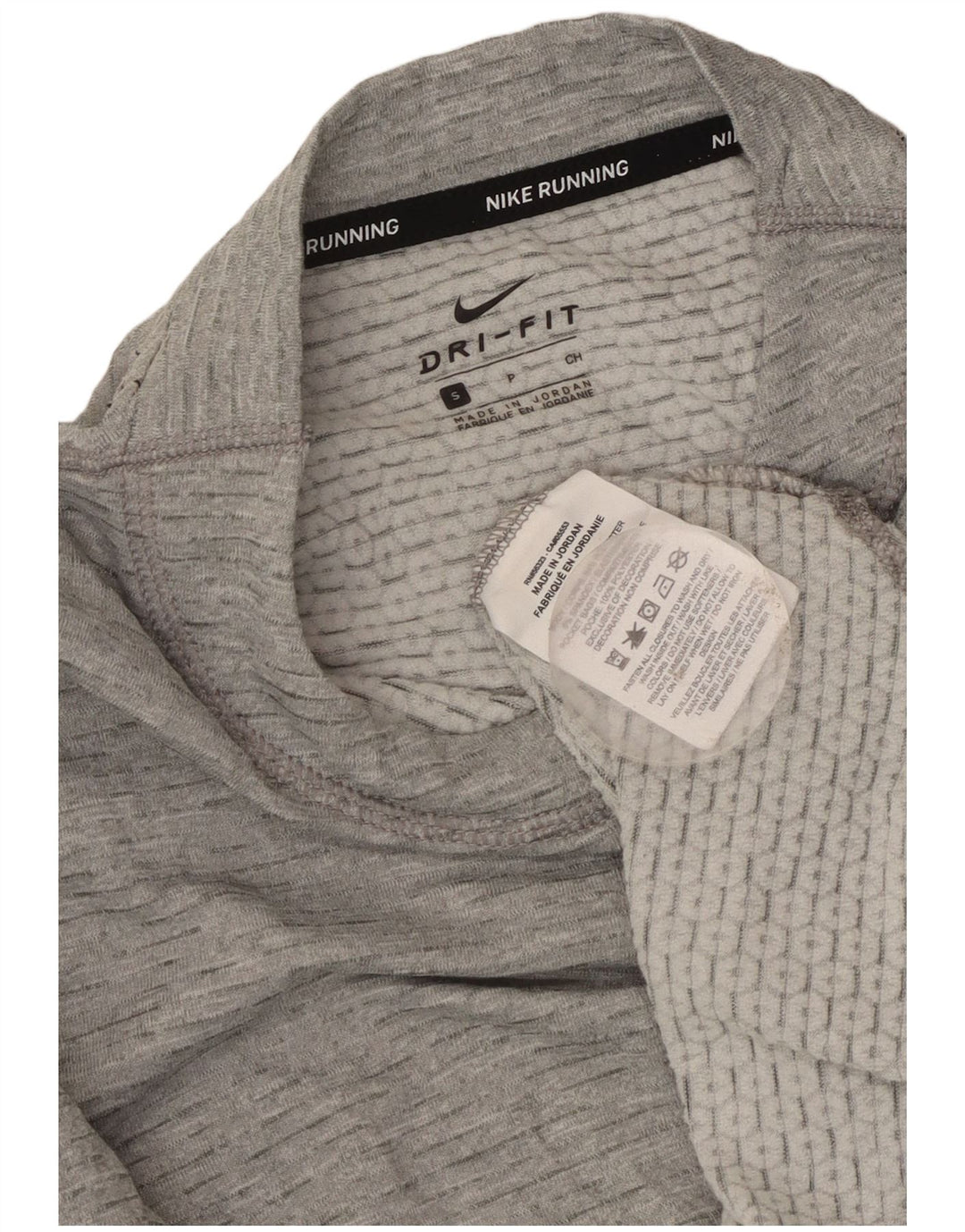 Nike Womens Dri Fit Oversized Top Long Sleeve UK 10 Small Grey Flecked