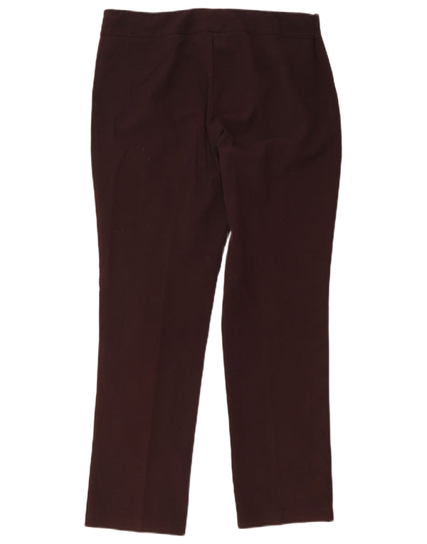 Marks & Spencer Womens Straight Suit Trousers UK 14 Large W36 L28 Brown