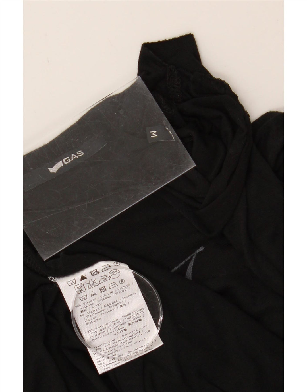 GAP Womens Graphic Top Long Sleeve UK 12 Medium Black Viscose Vintage Gap and Second-Hand Gap from Messina Hembry 