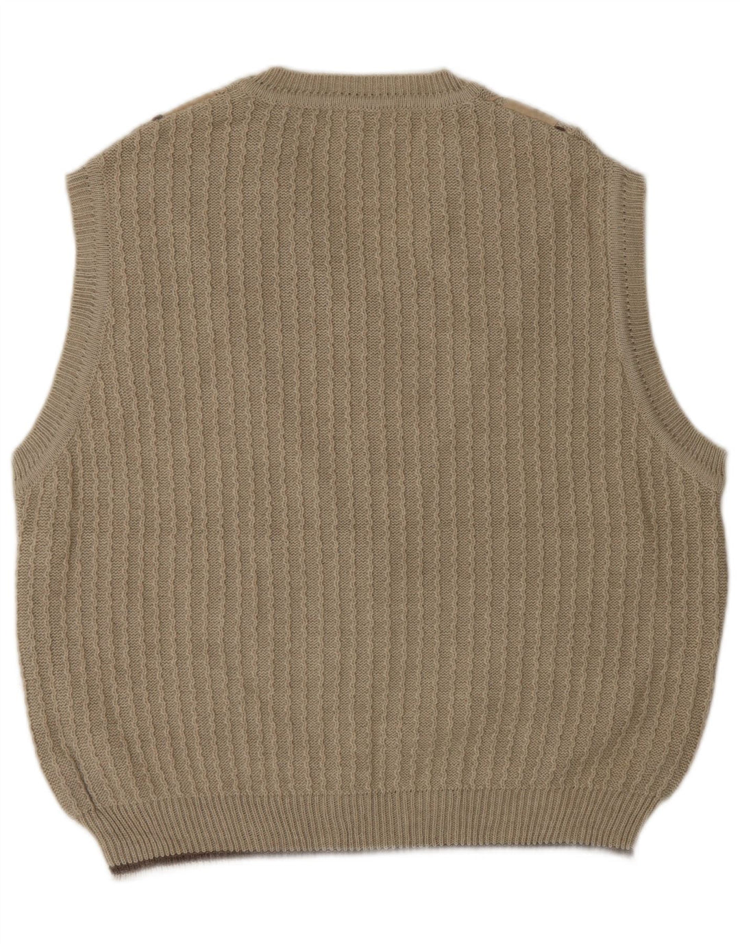 SERGIO BARBIERI Mens Vest Tank Top IT 50 Medium Beige Wool