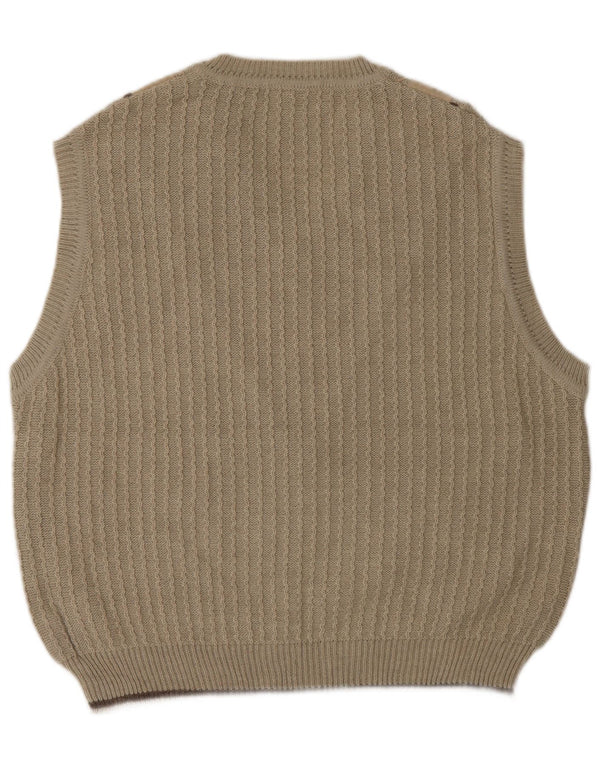 SERGIO BARBIERI Mens Vest Tank Top IT 50 Medium Beige Wool