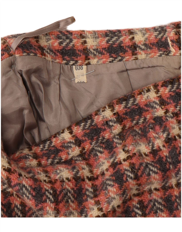 Vintage Womens A-Line Skirt EU 38 Medium W28  Pink Houndstooth