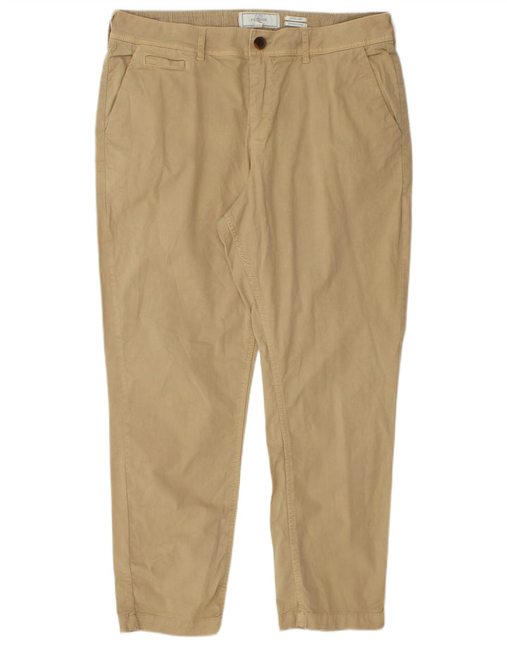 FAT FACE Womens Devon Regular Fit Chino Trousers UK 14 Large W32 L26 Beige