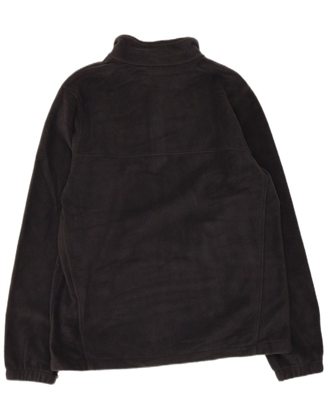 COLUMBIA Mens Crawford Zip Neck Fleece Jumper Medium Black Polyester