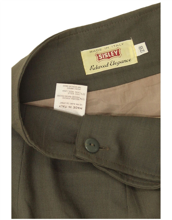 Sisley Womens Wrap Skirt W28 Medium Khaki Viscose