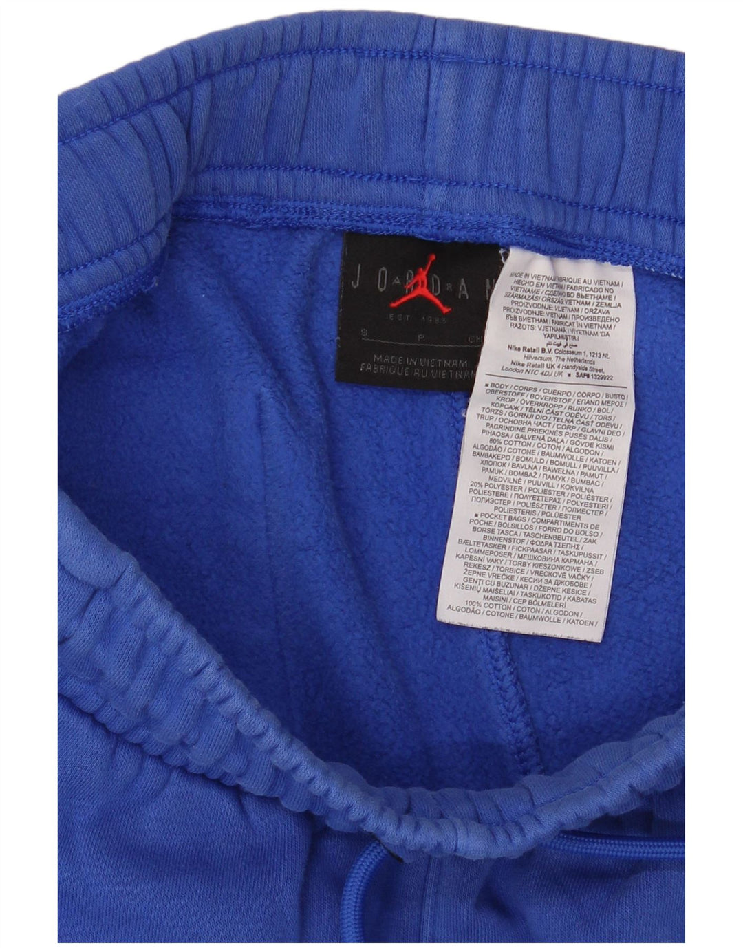 JORDAN Womens Graphic Tracksuit Trousers Joggers UK 10 Small Blue Cotton