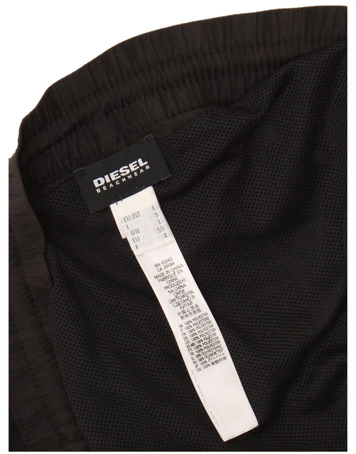 DIESEL Mens Graphic Swimming Shorts EU 50 Large  Black Polyester