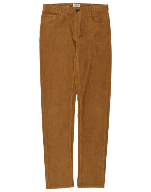 MASSIMO DUTTI Boys Slim Corduroy Trousers 13-14 Years W28 L32 Brown Cotton