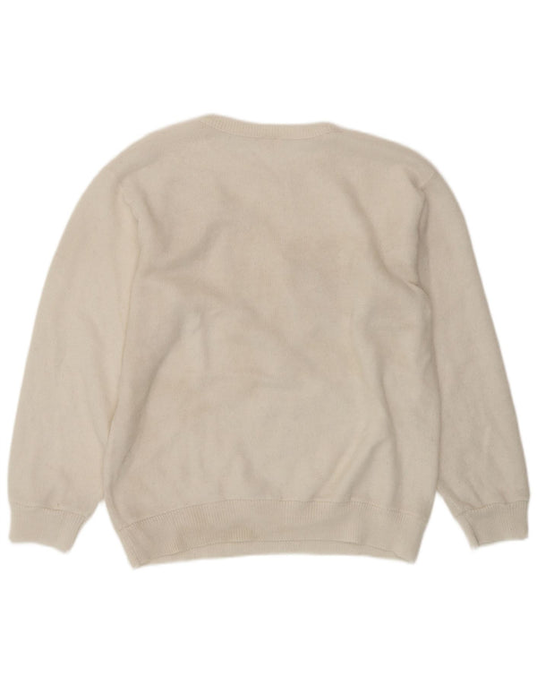 CHARLES VOGELE Womens Crew Neck Jumper Sweater UK 18 XL White Floral