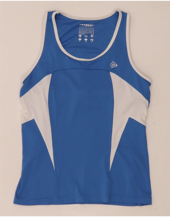Dunlop Womens Vest Top UK 12 Medium Blue Colourblock Polyester
